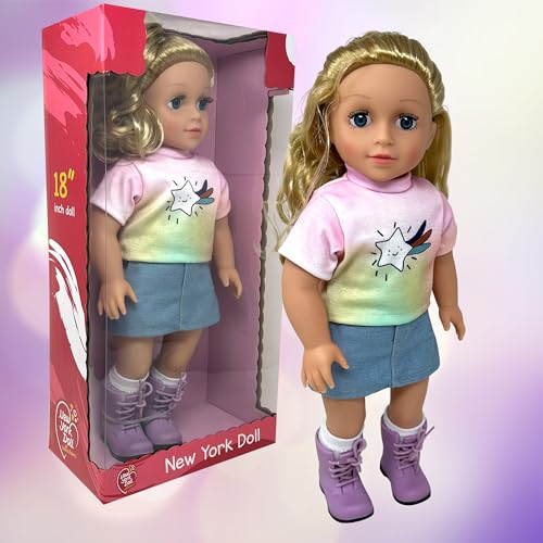Muñeca de 18 pulgadas con cabello suave y accesorios miniatura 4