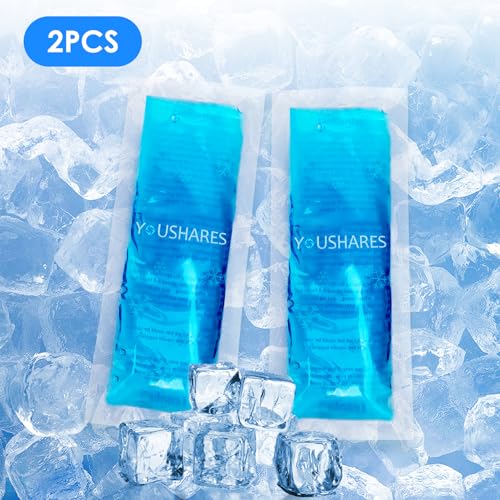 Image of YOUSHARES Ice Packs - Reusable Freezer Packs Instant Hot Or Cold Gel Pack Suitable for Insulin Cool Storage Bag （2 TSA Approved Ice Packs）