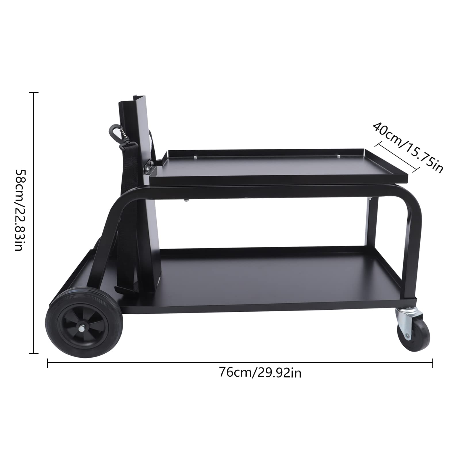 2-Tier Welding Tool Cart Welding Trolly Cart Welder Plasma Cutter Cart for Transporting and Storing Welding Accessories