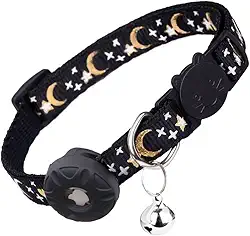 Coleira para gatos AirTag, coleira de segurança para gatinhos com suporte para Airtag da Apple, linda coleira GPS para gatos com sino [preto], coleiras leves para gatos, gatinhos e filhotes