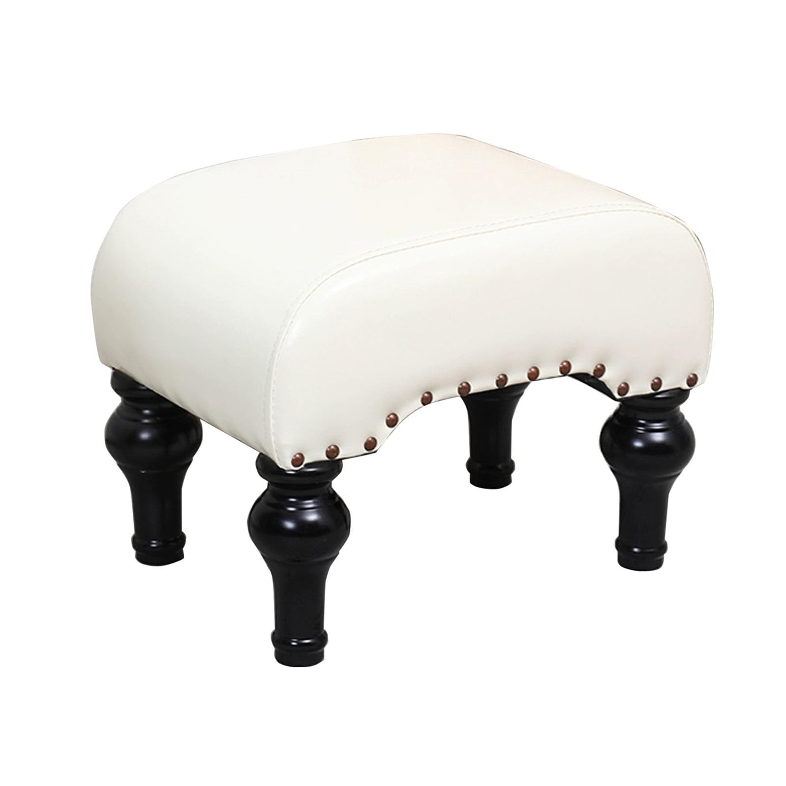 Home Shoe-Changing Stool Shoe-Changing Low Stool Living Room Upholstered Bench Footrest Shoe-Changing Stool 38 * 29 * 30cm(White)