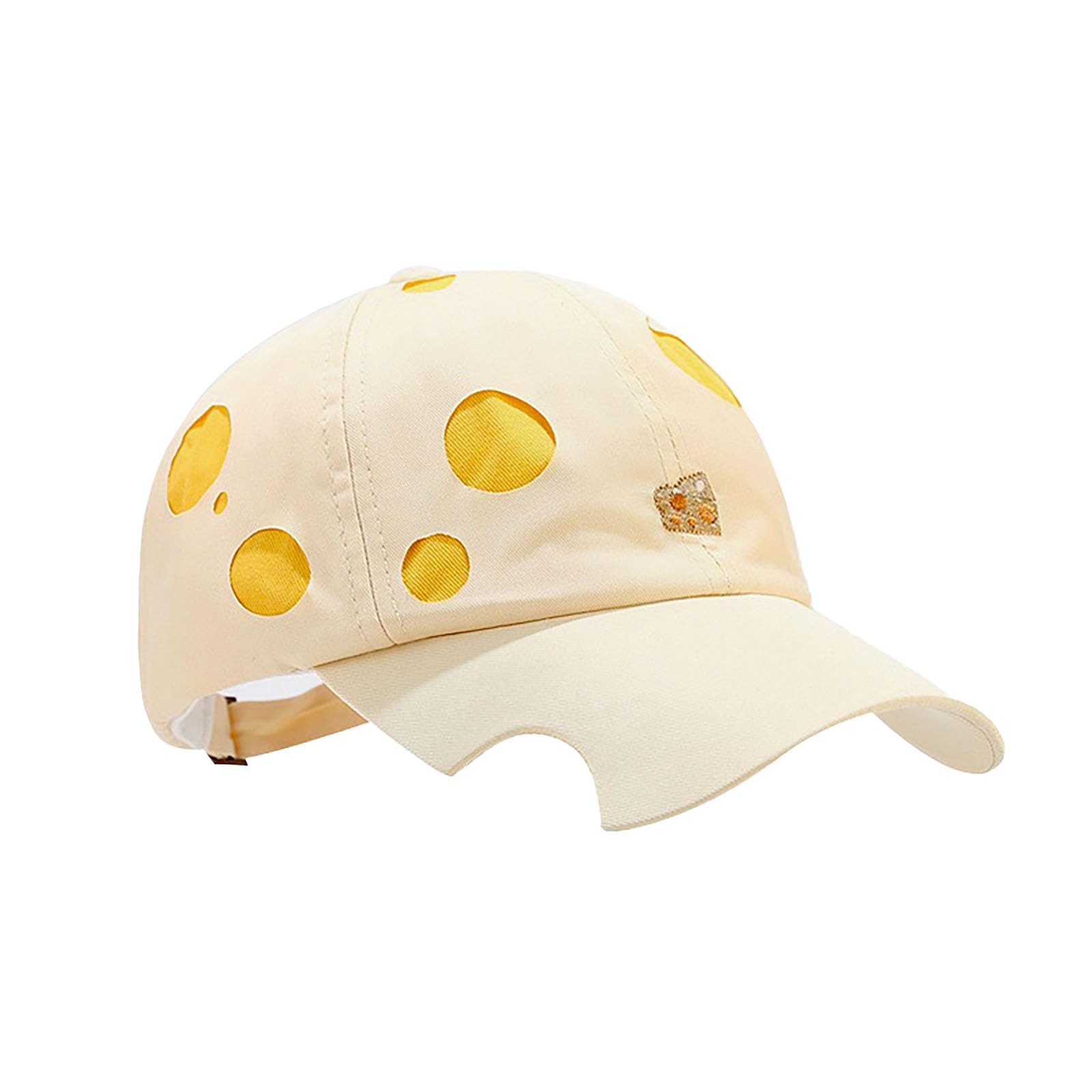 Cheese Baseball Cap Cute Cheese Embroidered Double Sun Hat Layer Breathable Unisex Hat