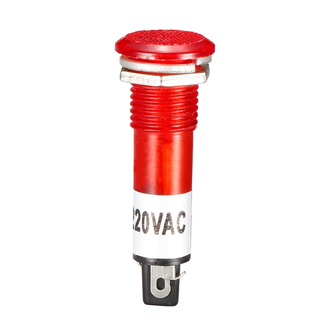 Ruilogod Indicador de neón luces AC 220V, bulbos de tablero XD10-1 rojo, montaje en panel de 9.5 mm 3/8 ", 100pcs