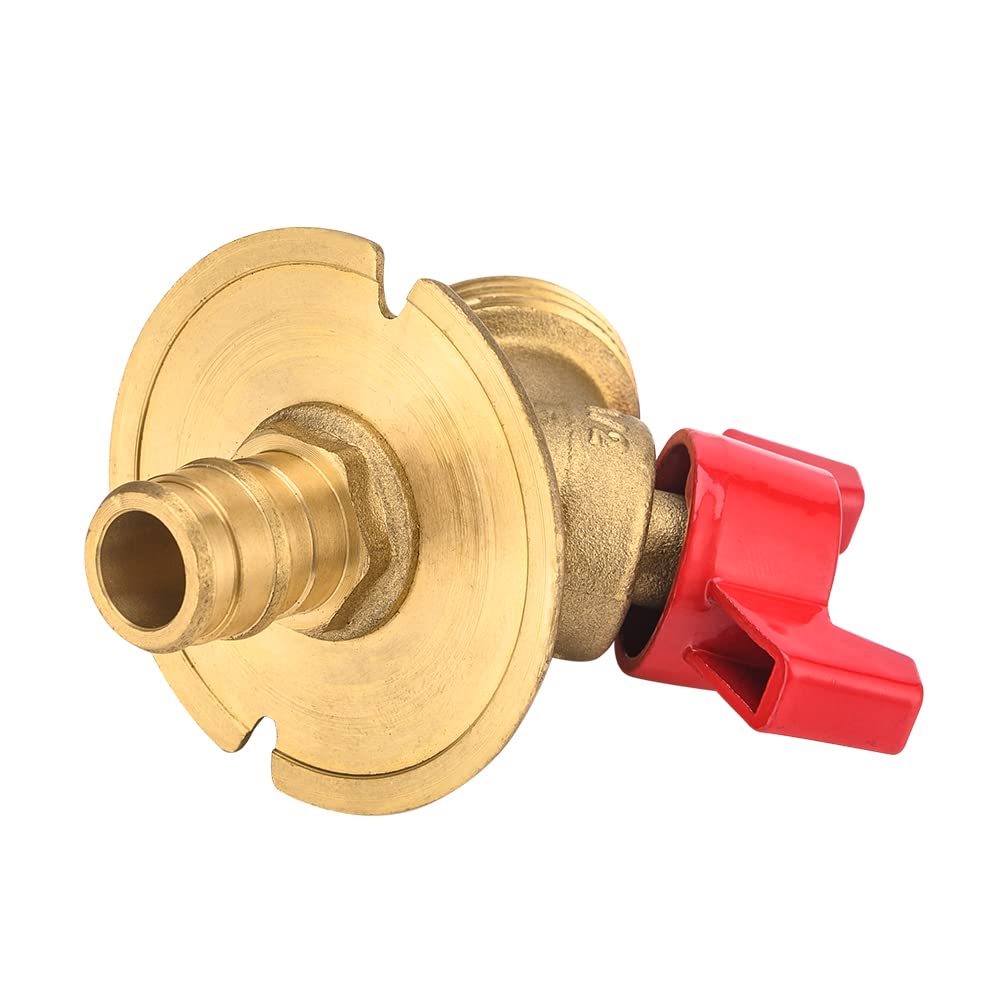 EFIELD Valvola 1/4-Turn Bibb Tubo flessibile con flangia 1/2 ". Pex-a Ingresso di espansione x 3/4 ". Uscita MHT, ASTM 1960 (1)