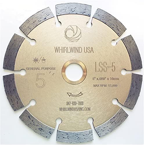 5 inch Segmented Diamond Saw Blade, Dry or Wet Cutting General Purpose for Concrete Stone Brick Masonry, Arbor, etc. (5")…