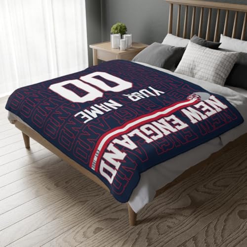 Image of ANTKING New England Throw Blanket for Men Women Boy Custom Name and Number Gifts