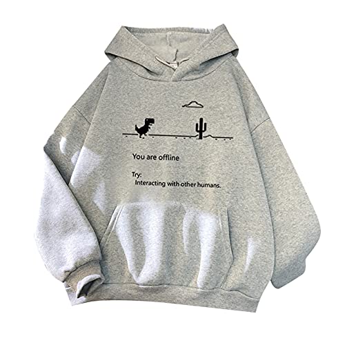 JokeLomple Felpa con Cappuccio da Donna - Maniche Lunghe Casual Comoda Pullover Oversize Sweatshirt Aesthetic Top Tinta Unita Hoodies per Uomo Donna Ragazza Ragazzo