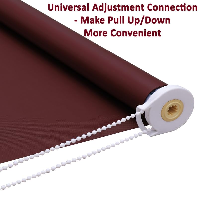 Image of Roller Blinds 300 GSM Polyester Fabric Waterproof & Sun Blockage Corded Roll Up and Down Blinds Curtains for Window, Door, Balcony (Wine Color 3 X 7 Feet, Pack of 1 Piece)