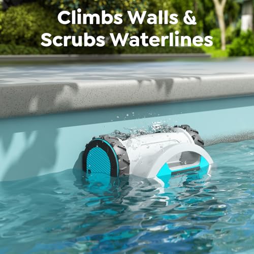 Image of Pleco Pro Cordless Robotic Pool Cleaner, Smart Navigation, 210-240 Min Runtime, Wall Climbing & Waterline Cleaning, Up to 2691 Sq.Ft, Dual-Layer Filtration for Inground Pools(Obsidian White)