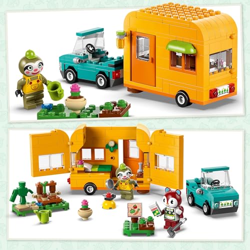 Image of LEGO Animal Crossing Leif's Caravan & Garden Shop, Pretend Play Vehicle Building Set with Car Toy for 7 Plus Year Old Girls & Boys, Kids' Birthday Gift Idea 77054