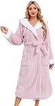 LYCY Robe à capuche en peluche pour femmes, robe à caper douce pour femmes Robe à robe longue chaude pour femmes
