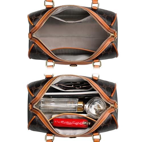 TIBES Vintage Barrel Bag for Women - Vegan Leather Purses and Handbags Satchel Bags for Women, Ladies Top Handle Handbags3