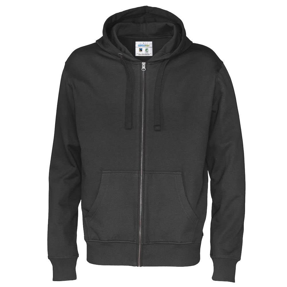 Cottover Mens Full Zip Hoodie (XXL) (Black)