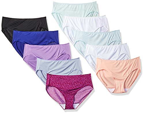 Hanes Women's 8 Pack Microfiber Hipster (Bonus +2), Assorted, 5 #TOP28