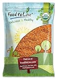 Organic Red Split Lentils, 10 Pounds – Non-GMO, Masoor Dal, Dried, Vegan, Kosher, Bulk. No Soaking...