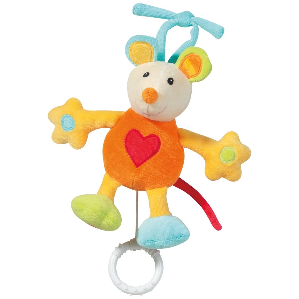 Brevi Fehn Baby Toys for Girls and Boys 0 Month+ | Baby Stroller Toys | Baby Musical Toys with Rattle Toy | Visual and Tactile Acuity Toys | Cartoon Animal Soft Toys |Soft Carillon- Small Mouse