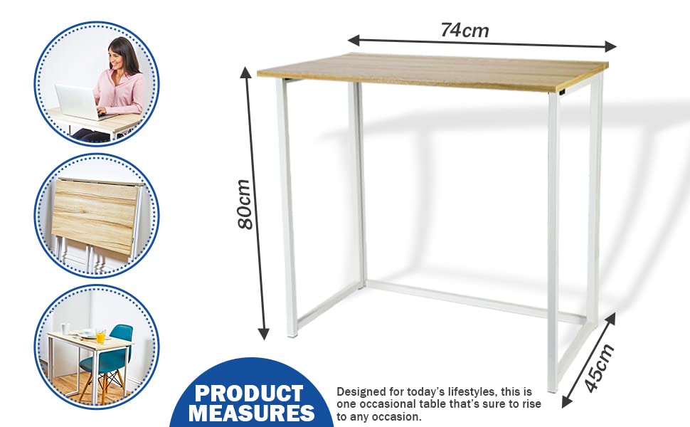 Folding Utility Table SpaceSaving Desk already assembled just fold