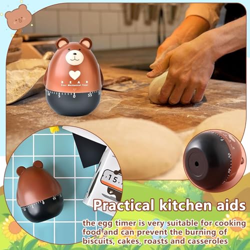 Exbrith 1 Stück Mechanisch Küchen-Timer, Countdown Timer, Küchentimer, Timer für Kochen, Eierkochen, Maske Auftragen, Backen, Sport, Lernen, Hausaufgaben, Debatte, Wettkampf – Bild 6