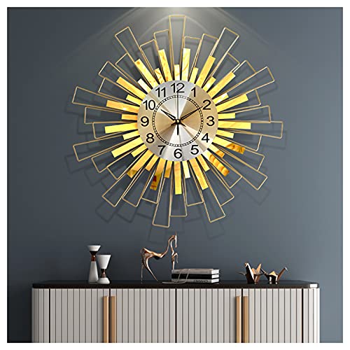 Horloge murale moderne en métal de 55 cm silencieuse pour salon