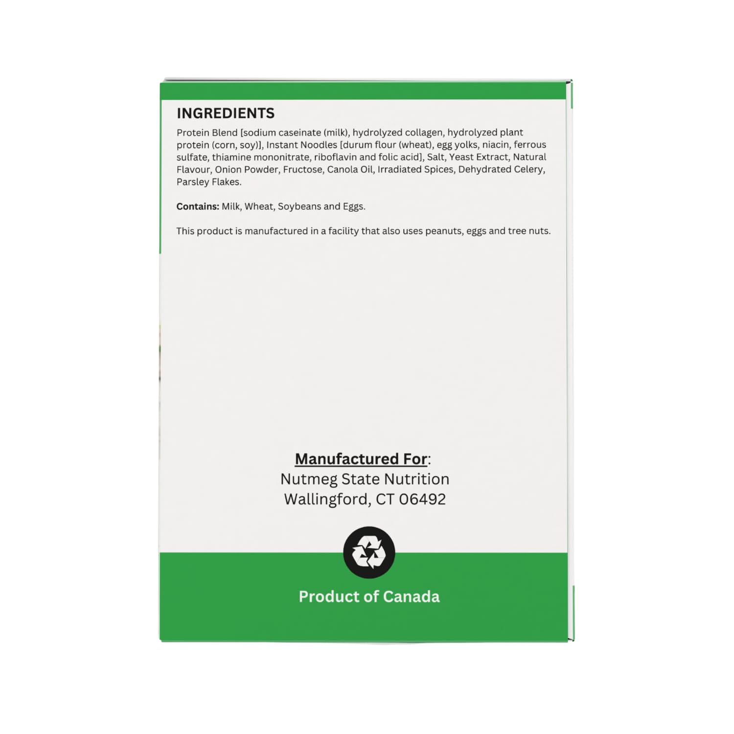 Nutmeg State Nutrition - High Protein Instant Soup Mix, Keto Friendly, 15g Protein, 90 Calories, 0g Sugar, 7 Packets Per Box (1 Box, Chicken Noodle)