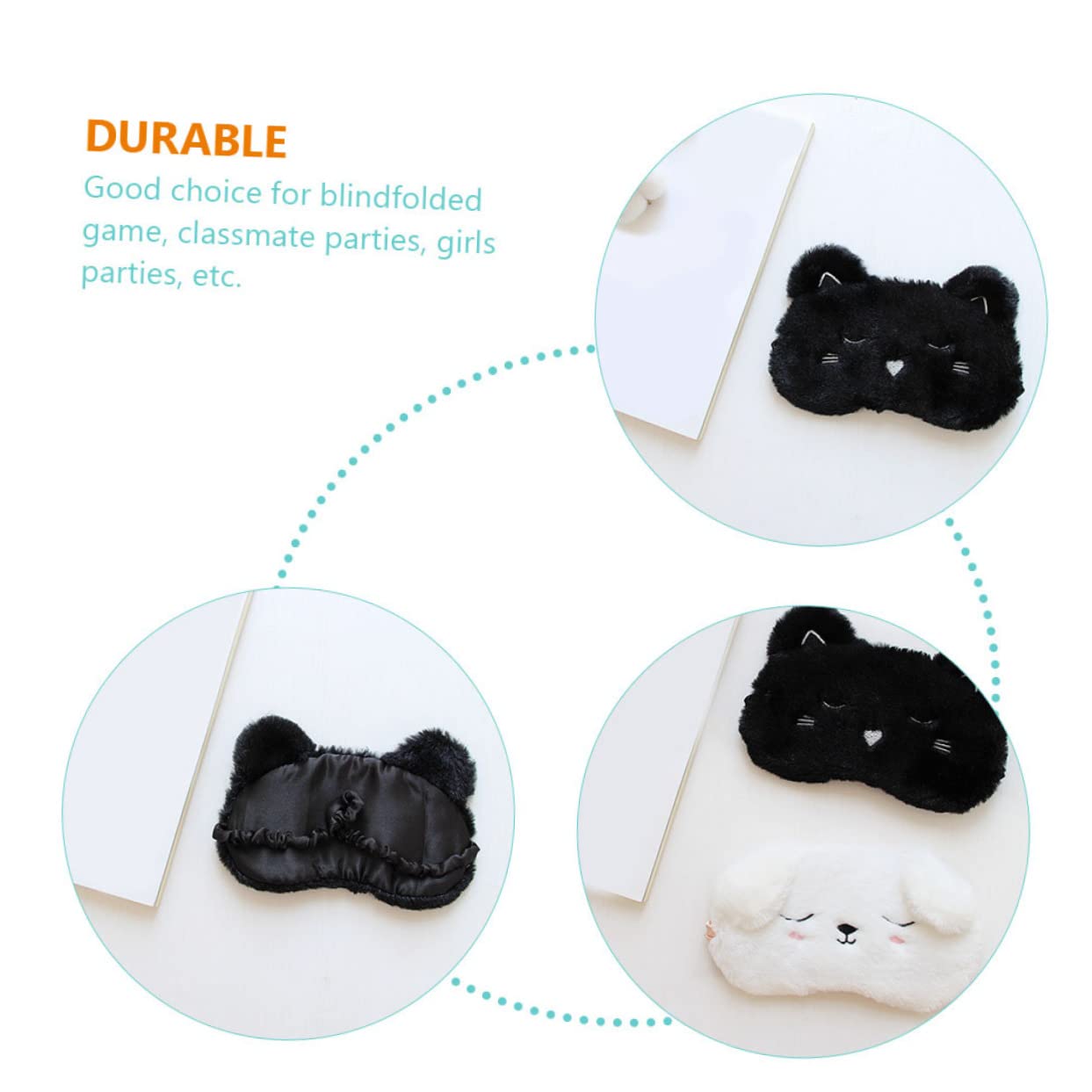 Beavorty Cartoon Animals Eye Masks Skin-Friendly Sleep Mask Light Blocking for Office Workers Students
