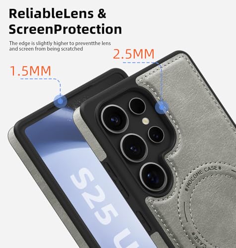 Image of Lunivop for Samsung Galaxy s25 Ultra Case PU Leather 6.9 inch Grey