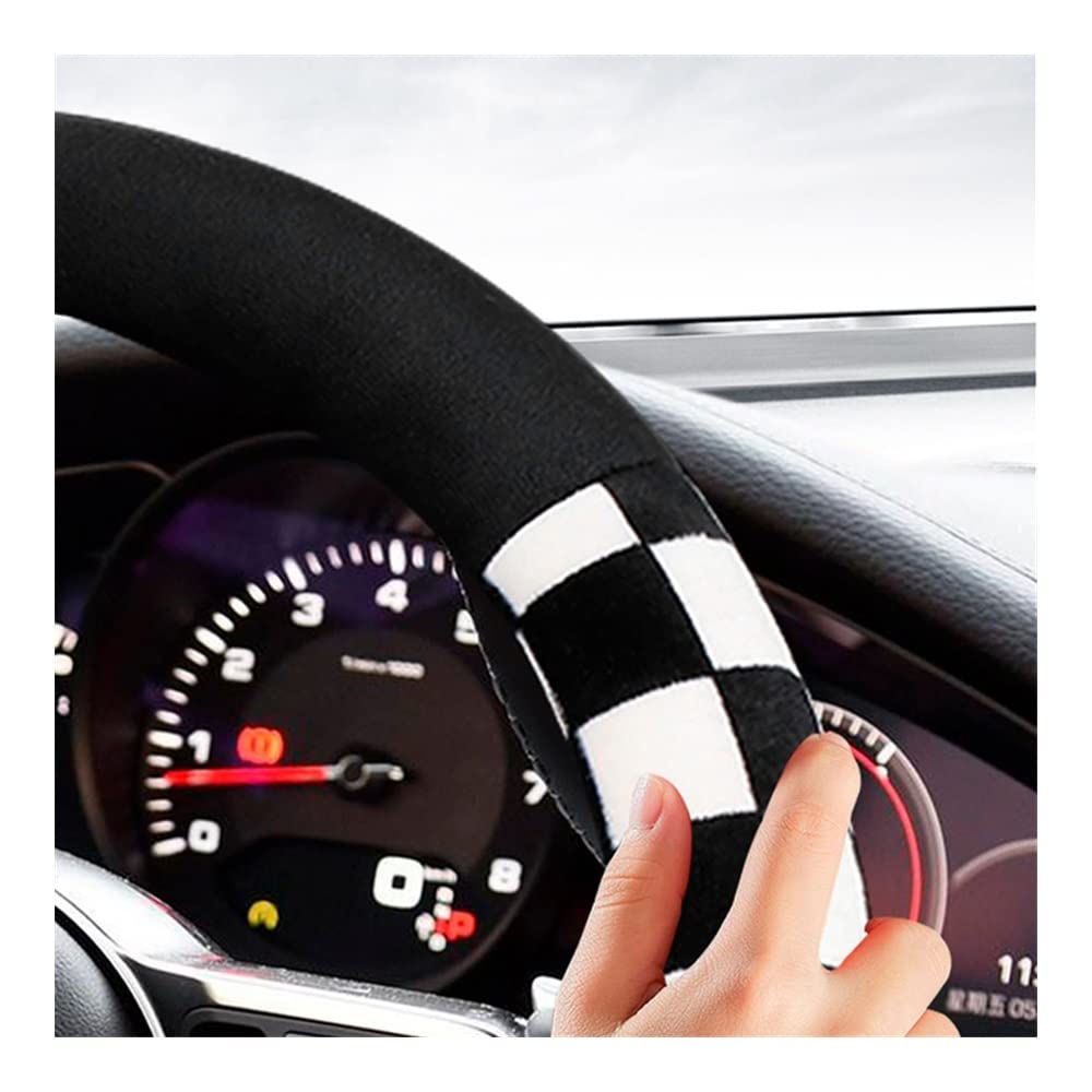 Funda Volante Coche Protector para Volante de Coche, Accesorios Interiores para Mini Cooper S R56 R50 F56 R53 F55 para JCW R60 R55 R52 R57 R58 R59 F57 R61 para Clubman Cubierta de Volante (Color : WH