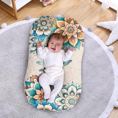 Image of ZOUTAIRONG Dragonfly Flowers Sheets Soft Breathable Mini Crib Fitted Sheets Portable /Convertible Playard Mattress Cover for Baby Boy and Girl Blue