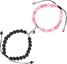 Magnetic Couple Bracelet, 2Pcs Matching Friendship Bracelets Magnet Couple Bracelets Love Bracelets for Couples, Relationship Bracelets Long Distance Bracelets for Women Men Couple Lover Best Friend