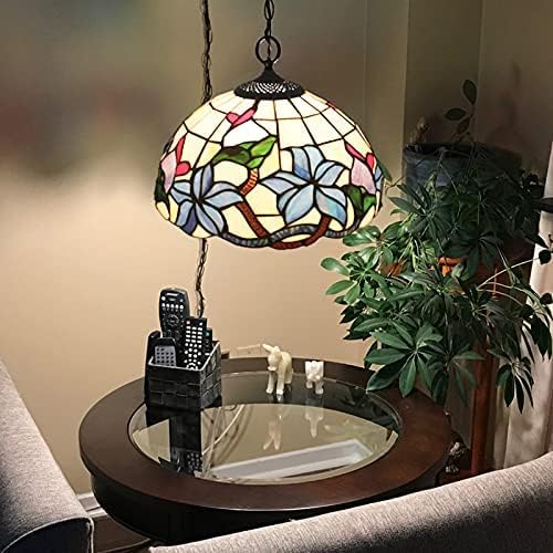 Miniatura 5 de Kiven Lámpara colgante con enchufe lámpara colgante Tiffany lámpara de techo con cable de enchufe e interruptor de atenuación de encendidoapagado