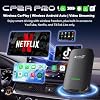 Carlinkit CP2A Pro Wireless CarPlay Adapter- Supports for Netflix/YouTube/TikTok Lite Streaming for Factory Wired CarPlay Cars, Wireless Android Auto & Car Play Dongle, USB-A/C, Online Upgrade