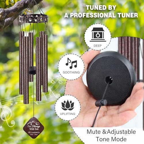 Image of ASTARIN Personalized Memorial Wind Chimes, Customized Wind Chime for Loss of Loved One /Mother /Father, Wind Chimes for Outside Garden Decoration, Sympathy Gifts for Women /Man