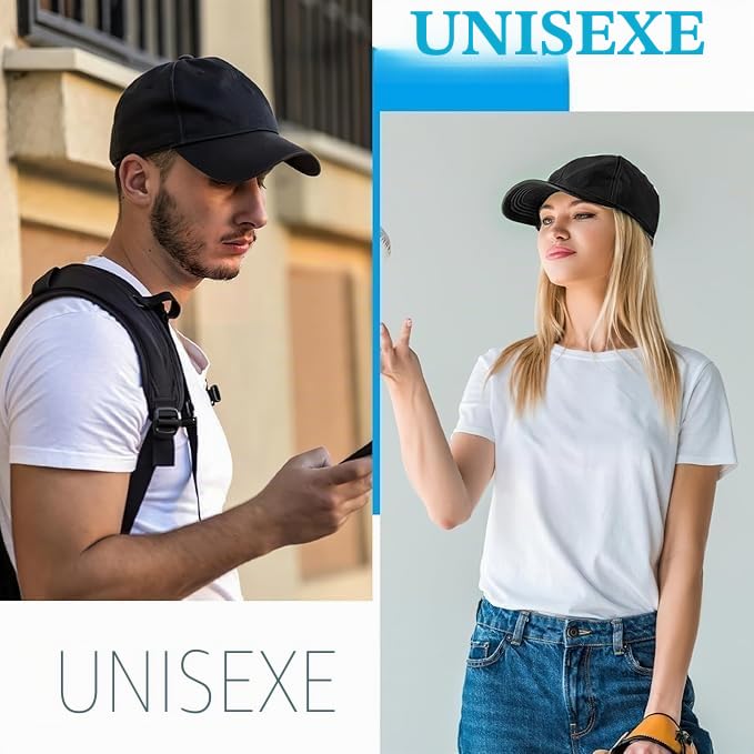 Malloom Lot de 24 casquettes de baseball vierges en vrac, casquettes de golf classiques et originales, taille ajustable, pour homme et femme, noires
