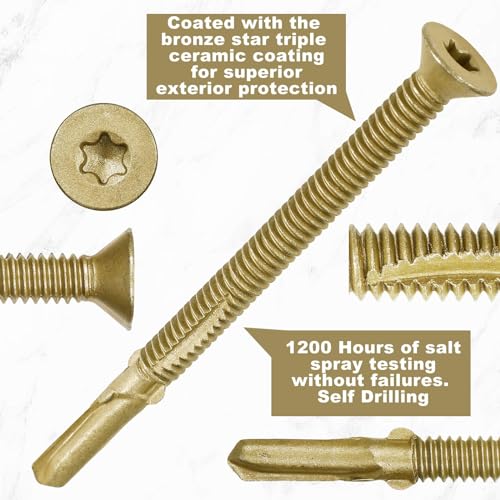 Yaocom YAOCOM-DECK SCREWS-39 100 Pcs #14 X 2-3/4 Inch Trailer Deck Screws Self Tapping Sheet Metal Screws Star Drive Wood To Metal Screws Self Drilling Screws thumb #4