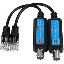 IP Network Coaxial Transmitter Receiver Extender Safe Transmission Cables for IP NVR Camera 1 Pair 10/100Mbps IP to Coaxial 5 Pair