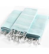 Cacala 2 Pieces Pestemal Turkish Towel Set - 1 Bath Towel 37"x70" + 1 Hand Towel 23"x36" 100% Cot...