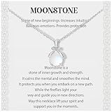 Merclix Gifts for Women Christmas Jewellery Moonstone Necklaces for Women Anniversary Christmas Birthday Gifts for Her Friend Mum Ladies Jewellery Pendant