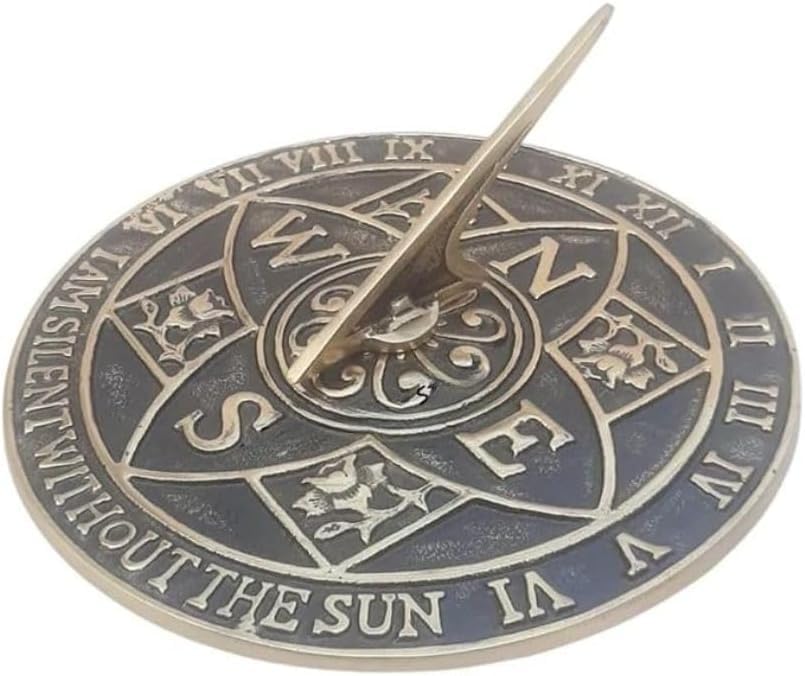 Reloj solar de jardín náutico de 10 pulgadas, reloj de sol atemporal para decoración de jardín y hogar al aire libre