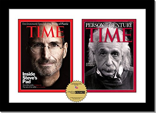 Creativepf [1420Bk-W] Double Magazine Frame Holds Up To 1/8-Inch Thick Media Measuring 8 By 10 1/2-Inches, White/Black Core Matting With Installed Hangers (Measure-Your-Magazine) #TOP28