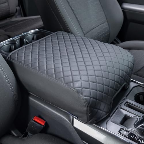 JOYTUTUS Center Console Cover Compatible with 2021 2022 2023 2024 2025 2026 Ford F150 Leather Armrest Cover Center Console Cushion Arm Rest Cover