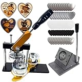 Heart-Shaped Photo Magnet Maker Machine, 57mm/2.24in DIY Fridge Magnet Button Press Machine, with Paper Cutter+100pcs Magnetic Materials+100pcs Badge Materials