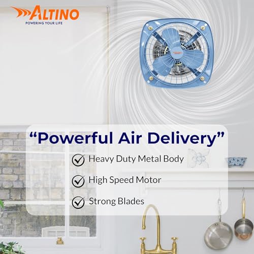 Image of Altino Heavy Duty Fresh Air Exhaust Fan for Industrial, Kitchen, Home, etc| High Speed Motor, Energy Efficient, Low Noise Operation & Easy to Clean, 1 Yr Warranty (Grey, 6 Inch, Reversible Rotation)