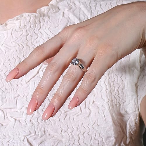 AINUOSHI 2.0 Carat Moissanite Ring, Wedding Ring, Made with Sterling Silver, Round Cut, Gift for Wedding, Engagement and Anniversary3