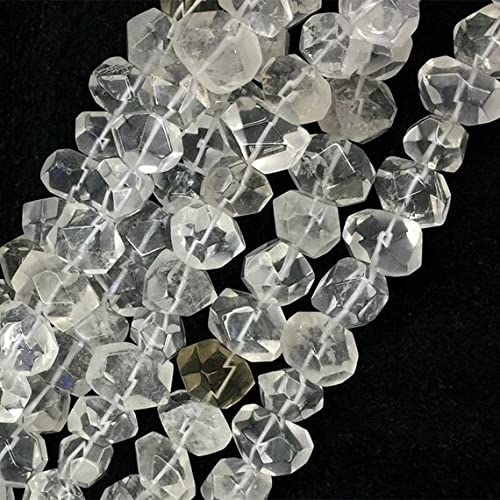 Quartz roche cristal blanc perles pour fabrication bijoux fil perle facette 11x15mm