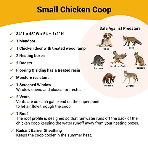 OverEZ-Small-Chicken-Coop-for-up-to-5-Chickens-with-Nesting-Box-Large-Bird-Poultry-and-Hen-House-Made-from-Wood