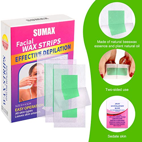 72 Pieces Wax Strips Hair Remover Wax Strip At Home Waxing Kit For Arms, Legs, Underarm Hair, Eyebrow, Bikini, Brazilian Hair Removal With 4 Calming Oil Wipes For Woman Girls #TOP2