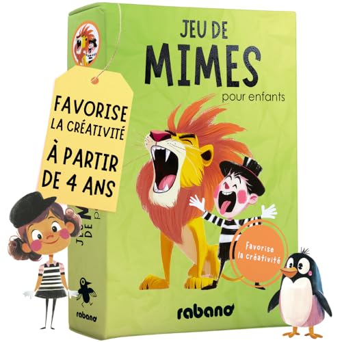 Rabano Art Jeu de mimes pour Enfants | Jeu éducatif et Cadeau pour Filles et garçons | Jeux à partir de 4, 5, 6, 7, 8, 9 Ans | Cadeaux pour Enfants | Jeu...
