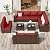Amopatio 12-Piece Outdoor Sectional Furniture Set Brown Rattan Wicker Sofa Set with Glass Top Table and Waterproof Covers,Wine Cushions