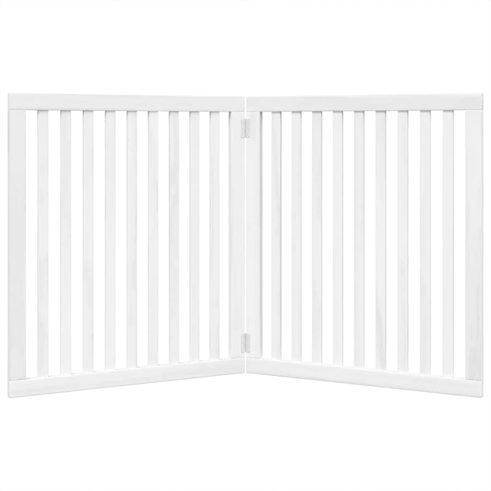 Gecheer Puerta para Perros Plegable 2 Paneles Madera álamo Blanca 160cm Modelo LYKQY-352250ES