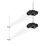 2 Pack 4FT Linkable LED Shop Light for Garage&comma; 4400lm&comma; 4FT 42W&comma; 5000K Daylight LED Workbench Light Fixture with Plug&comma; Hanging or Surface Mount&comma; Black - ETL
